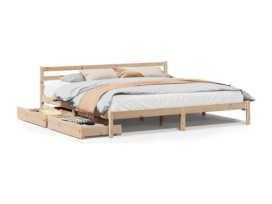 Cadre de lit sans matelas 200x200 cm bois massif de pin