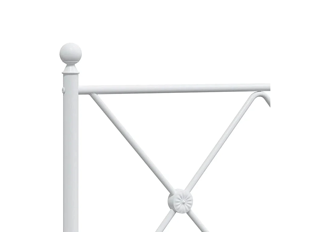 Cadre de lit métal sans matelas et tête de lit blanc 107x203 cm