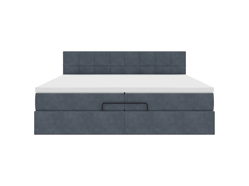 Estructura de cama otomana con colchón gris oscuro 200x200 cm