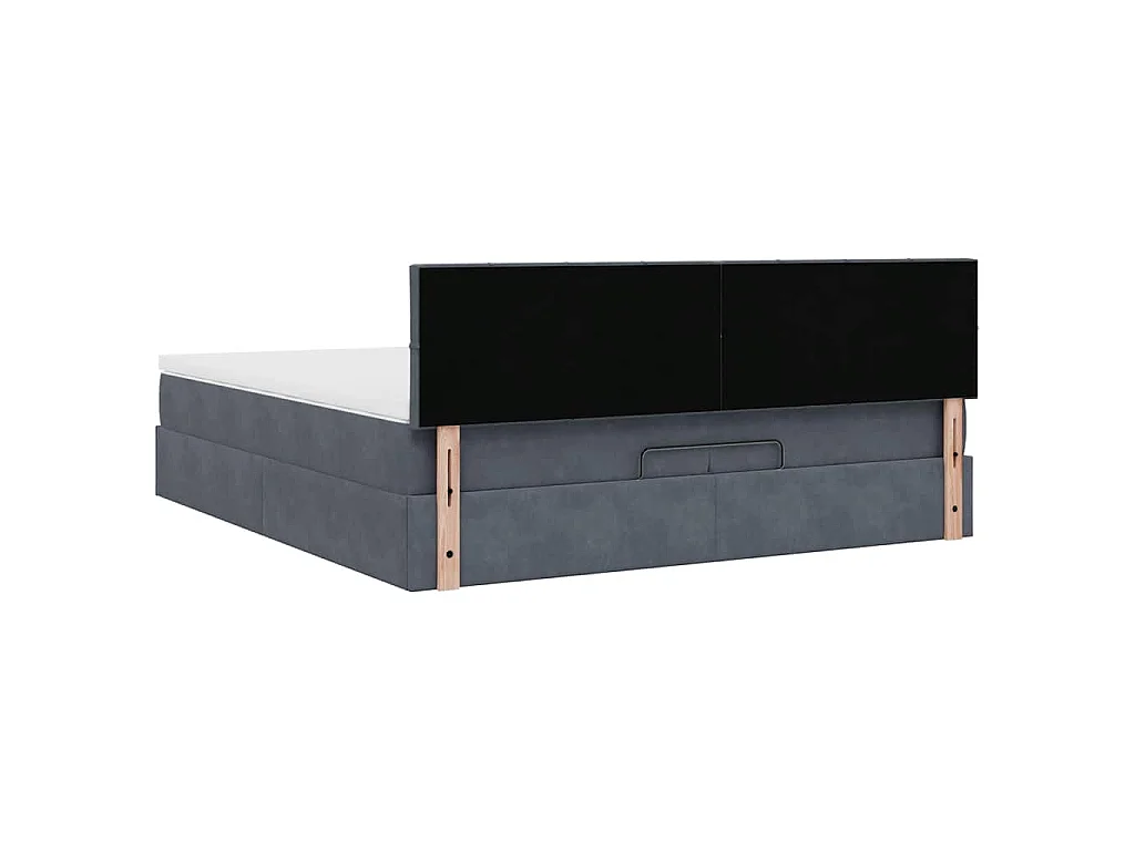 Estructura de cama otomana con colchón gris oscuro 200x200 cm