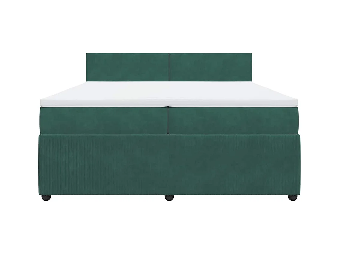 Sommier à lattes de lit et matelas Vert foncé 200x200cm Velours