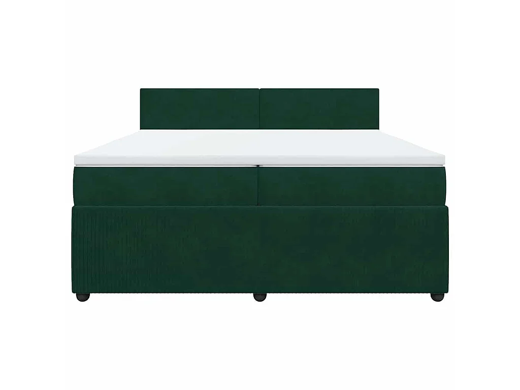 Giroletto a Molle con Materasso Verde Scuro 200x200 cm Velluto