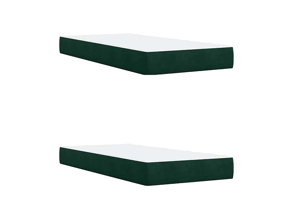 Giroletto a Molle con Materasso Verde Scuro 200x200 cm Velluto