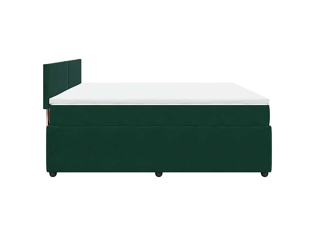 Giroletto a Molle con Materasso Verde Scuro 200x200 cm Velluto