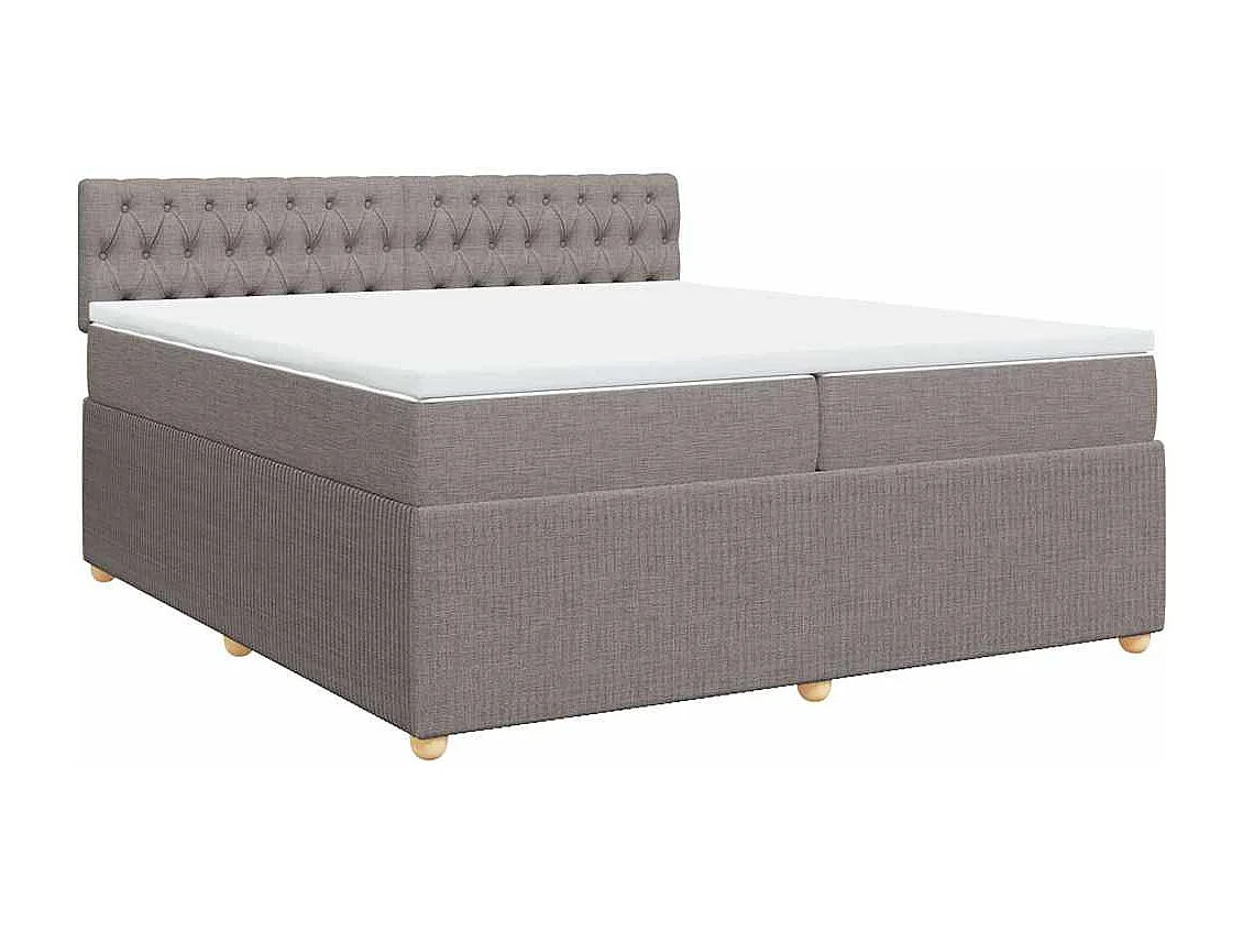 Sommier à lattes de lit avec matelas Taupe 200x200 cm Tissu