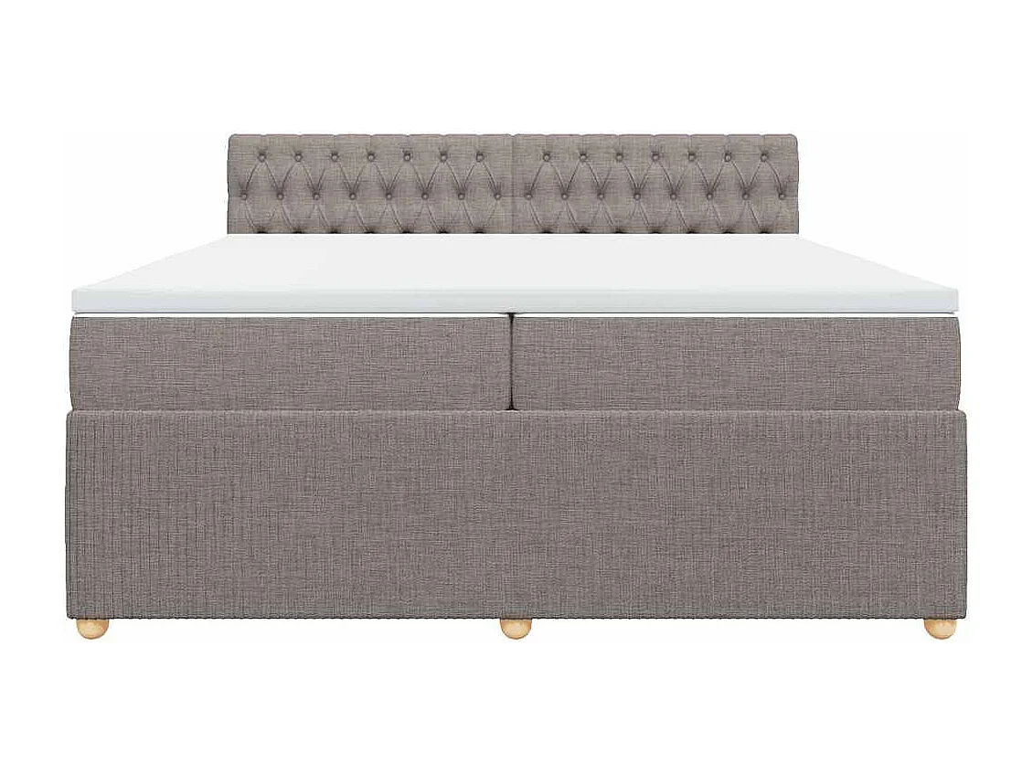 Sommier à lattes de lit avec matelas Taupe 200x200 cm Tissu
