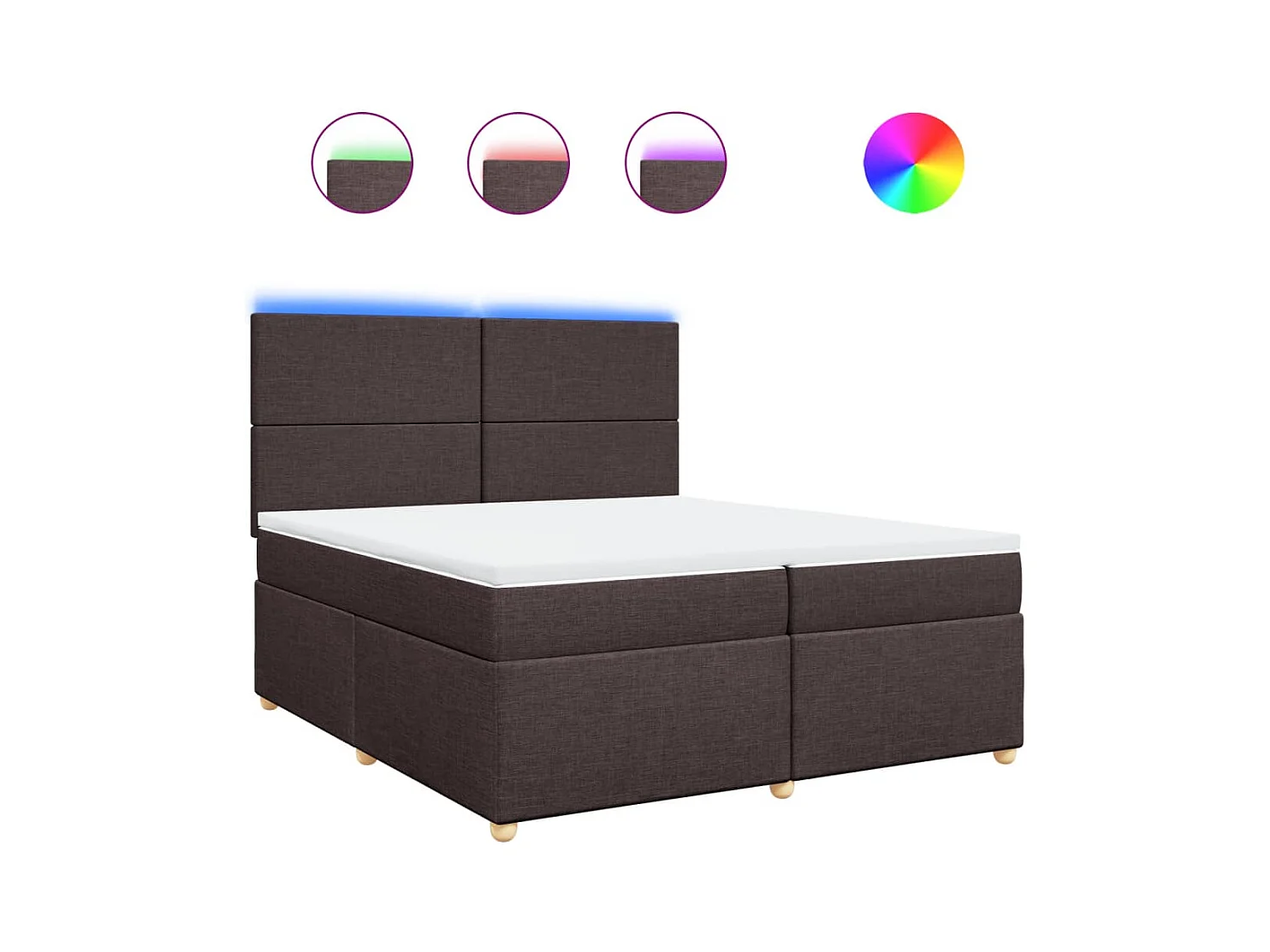 Boxspring met matras stof donkerbruin 200x200 cm