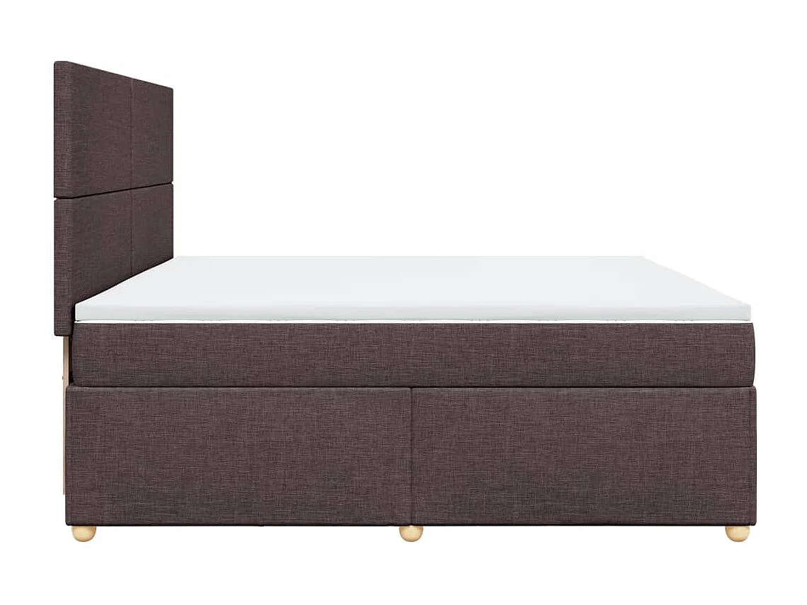 Giroletto a Molle con Materasso Marrone Scuro 200x200cm Tessuto