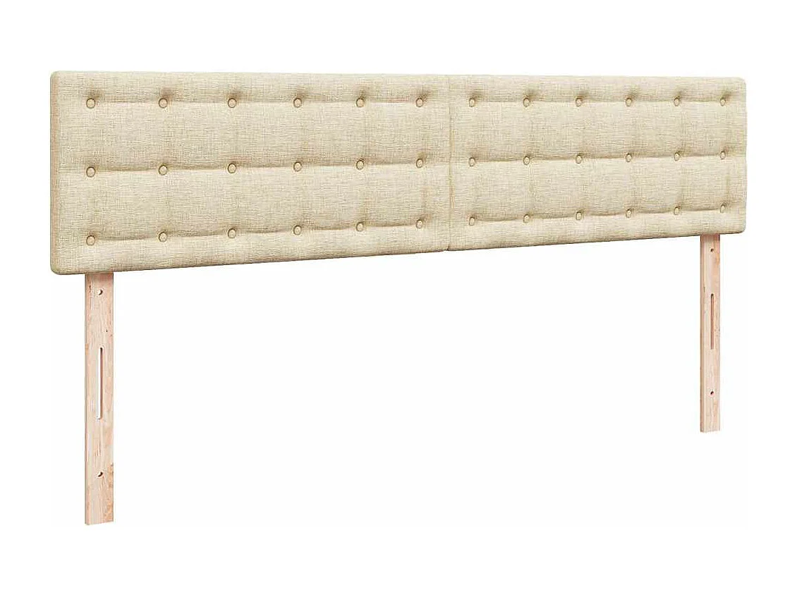 Ottoman bed met matrassen 200x200cm stof crèmekleurig