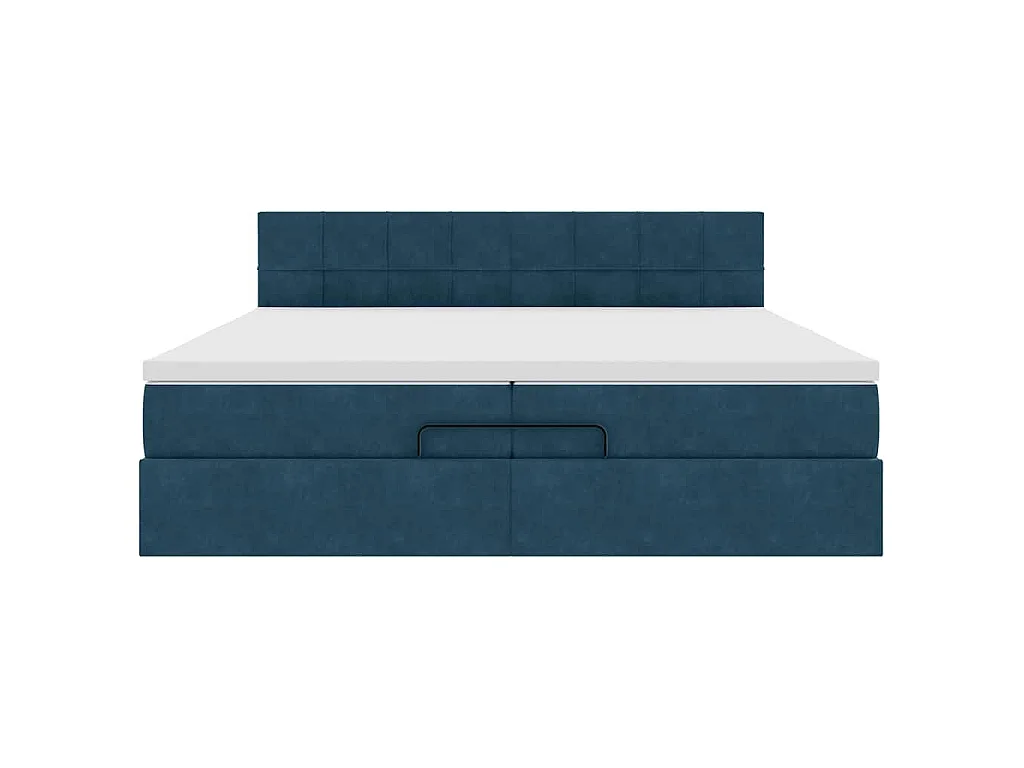 Ottoman-Bett mit Matratze Dunkelblau 200x200 cm Samt