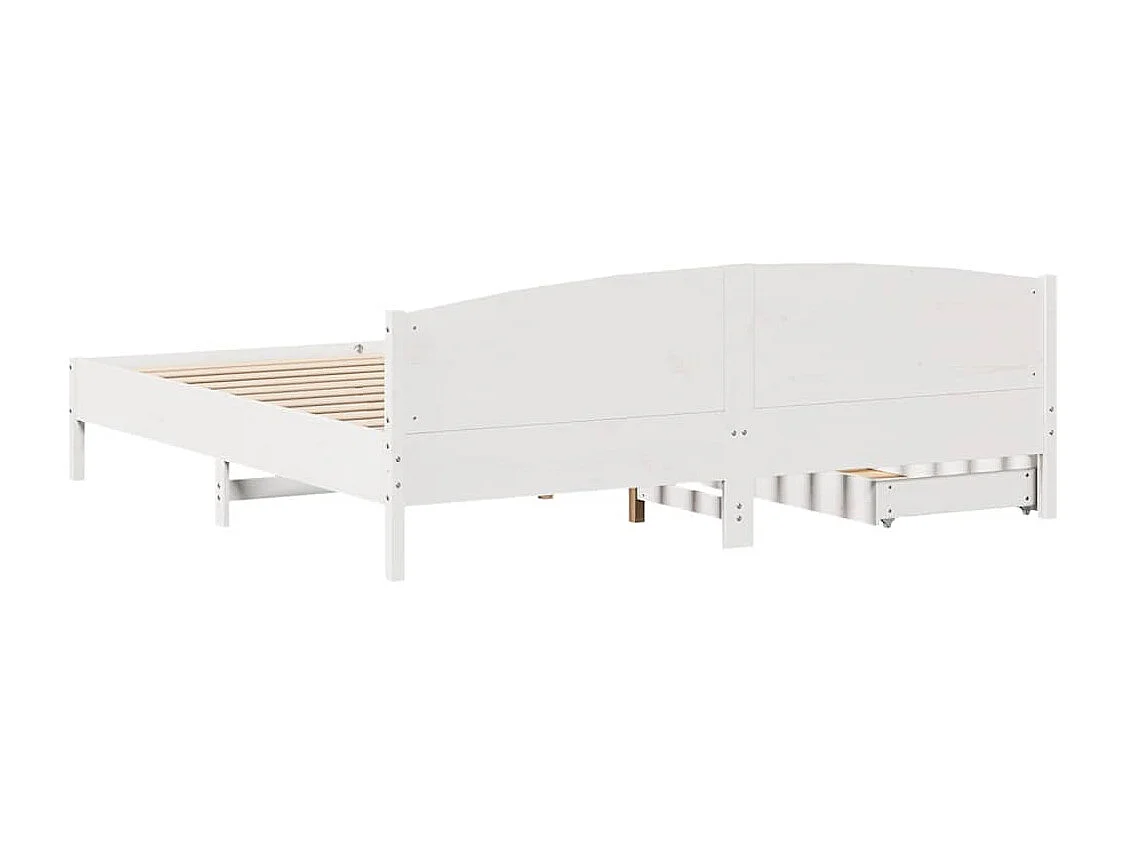 Bedframe zonder matras massief grenenhout wit 200x200 cm