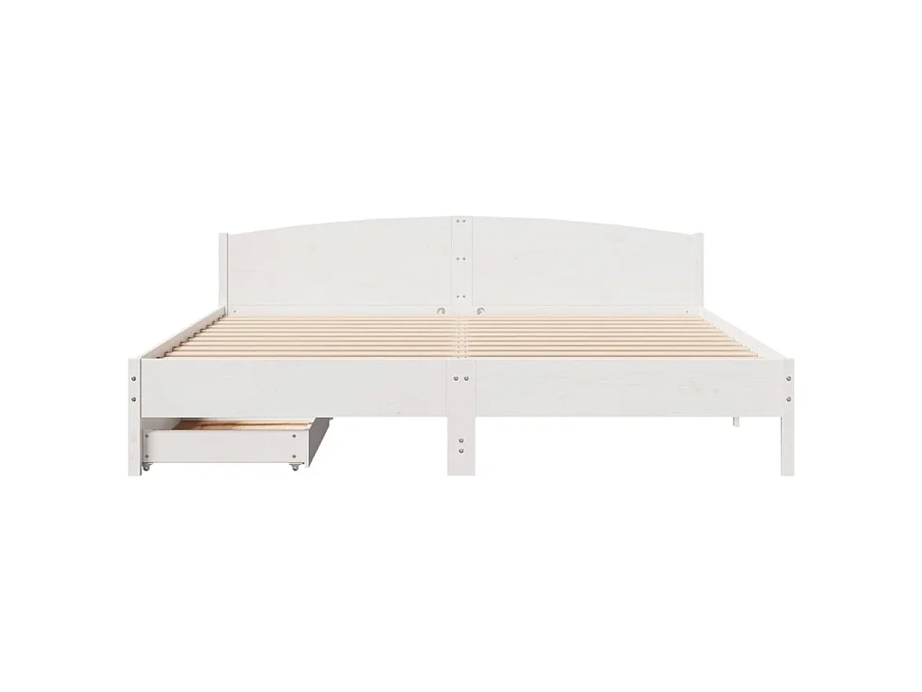 Estructura de cama sin colchón madera maciza blanca 200x200 cm