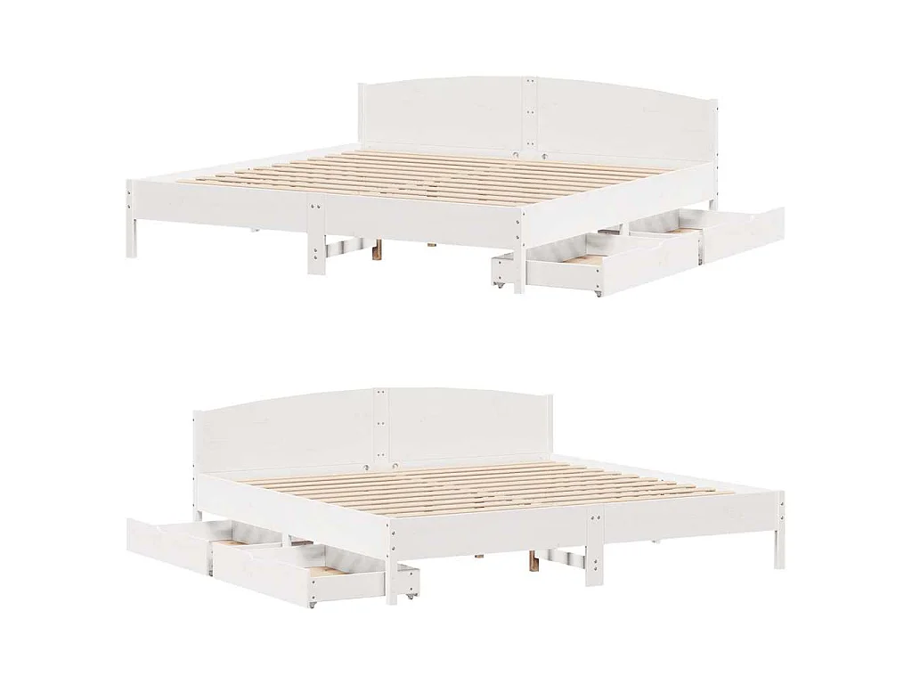 Estructura de cama sin colchón madera maciza blanca 200x200 cm