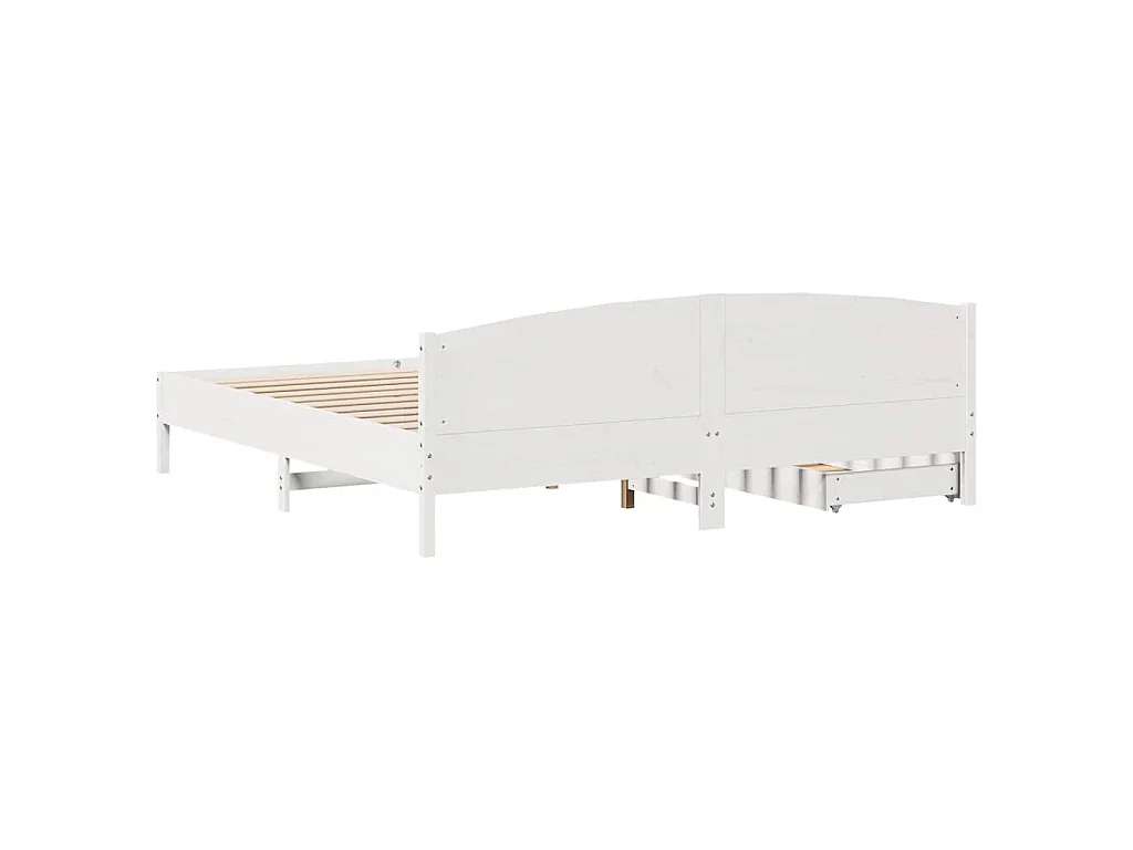 Bedframe zonder matras massief grenenhout wit 200x200 cm