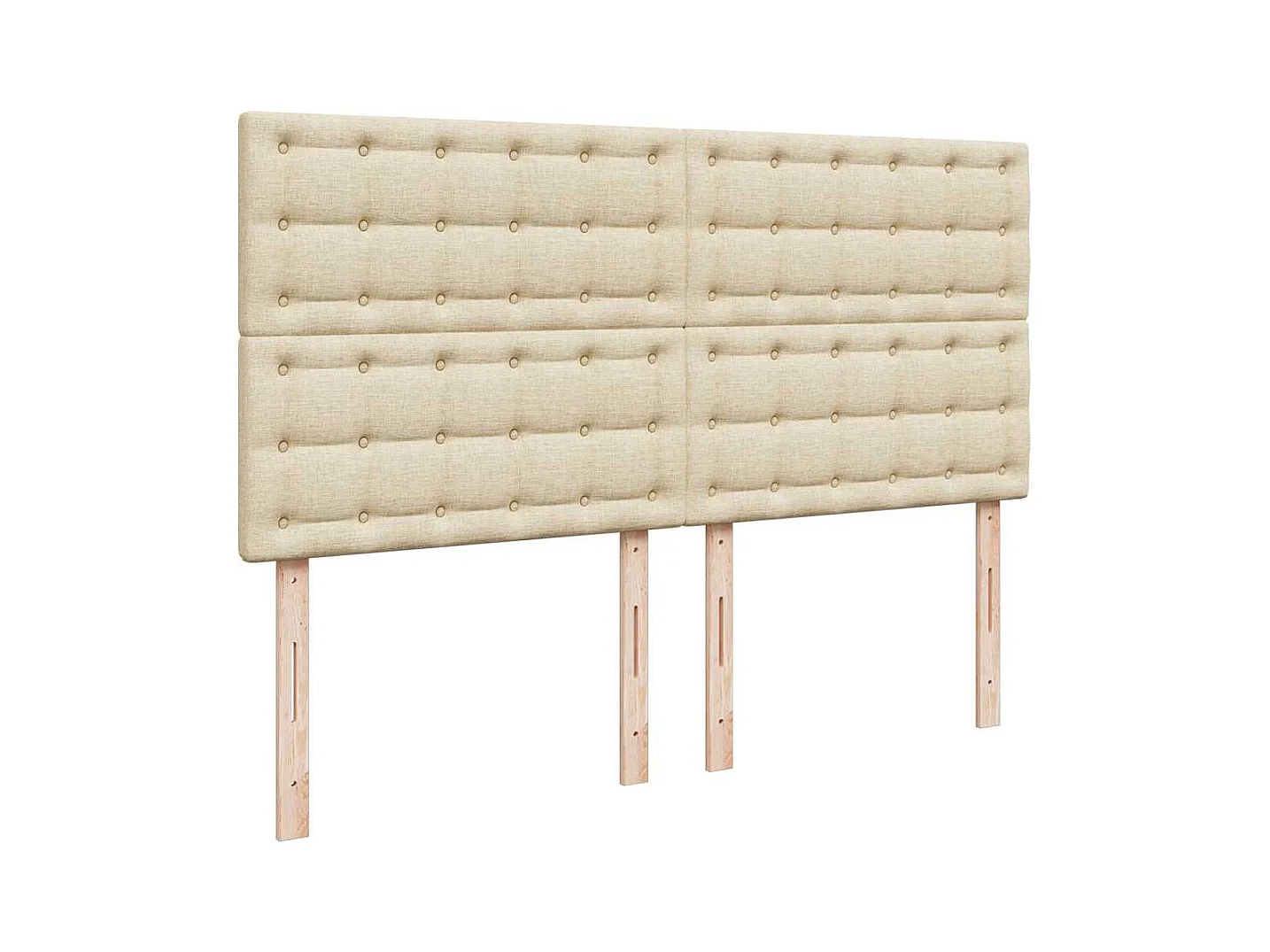 Sommier à lattes de lit avec matelas Crème 200x200 cm Tissu