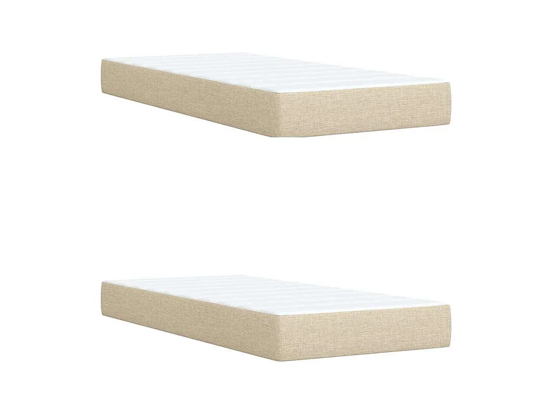 Sommier à lattes de lit avec matelas Crème 200x200 cm Tissu