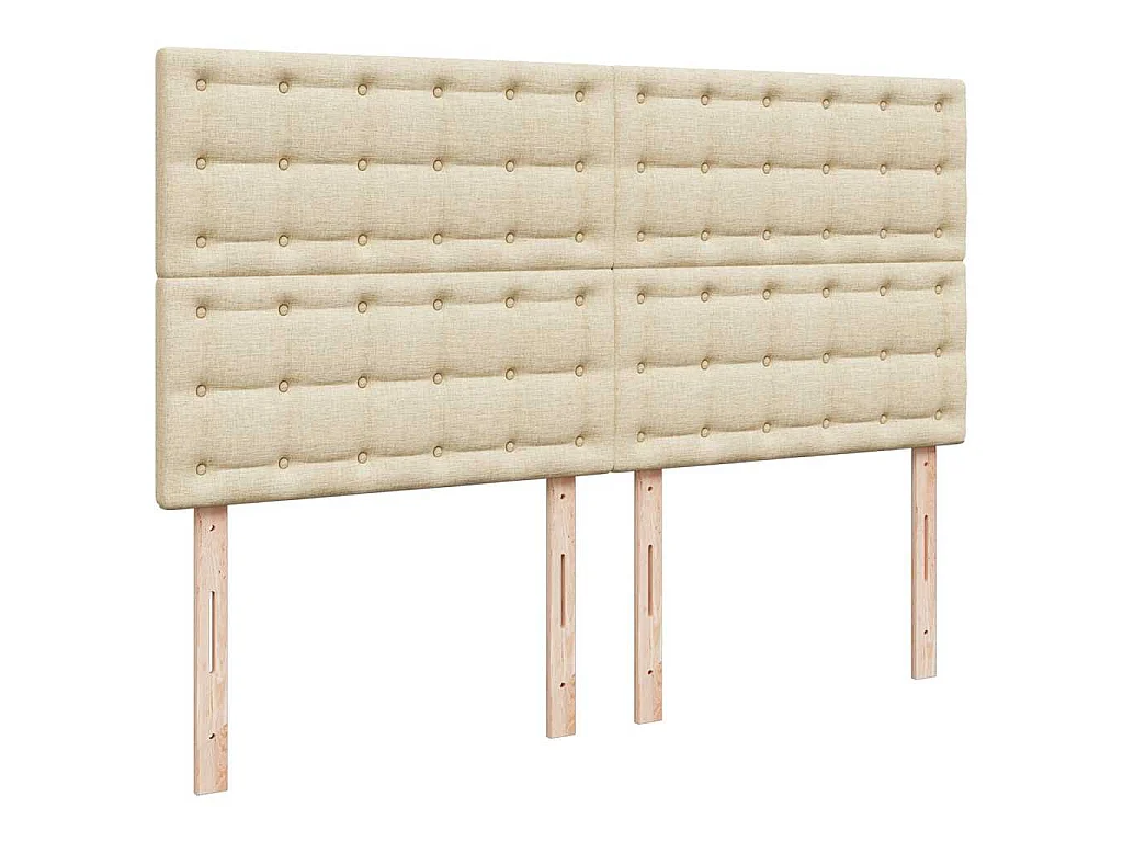 Cama box spring con colchón tela color crema 200x200 cm