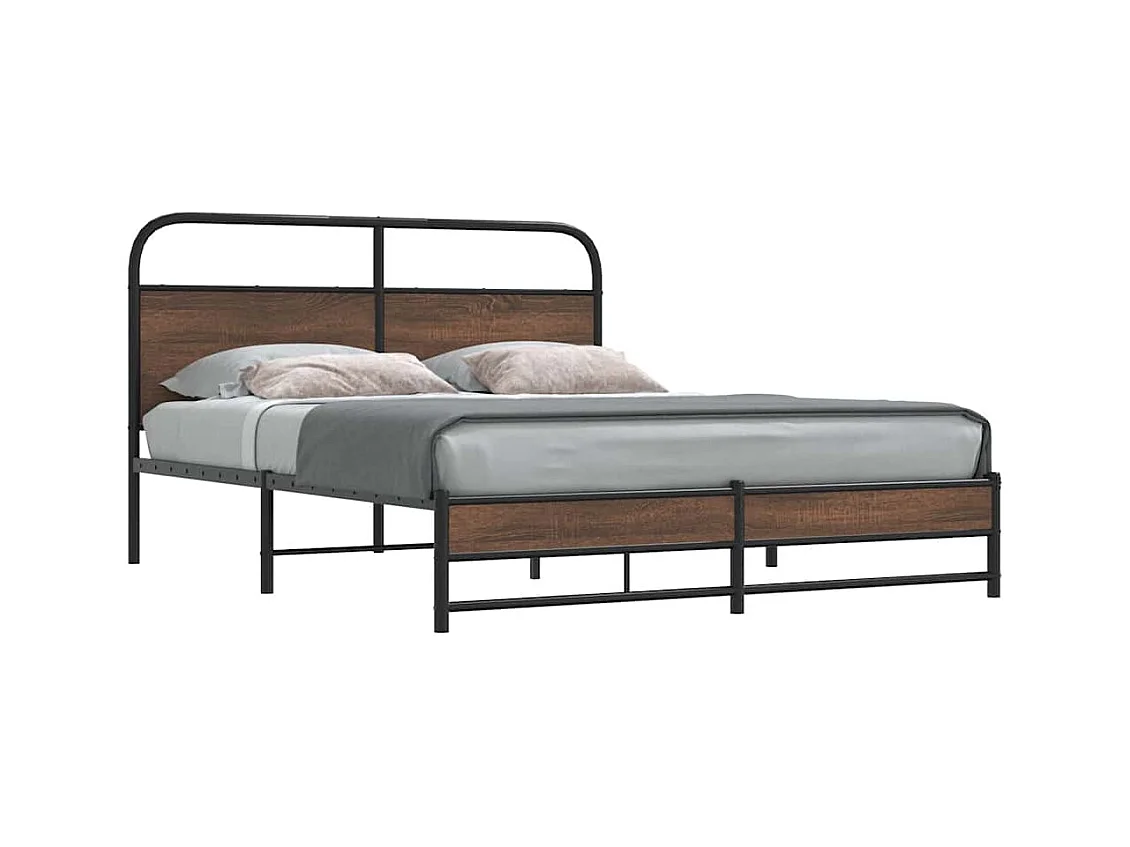 Bedframe zonder matras bewerkt hout bruin eikenkleur 150x200 cm