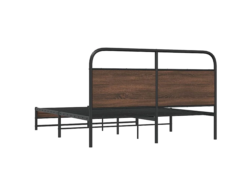 Cadre de lit sans matelas 150x200 cm chêne marron