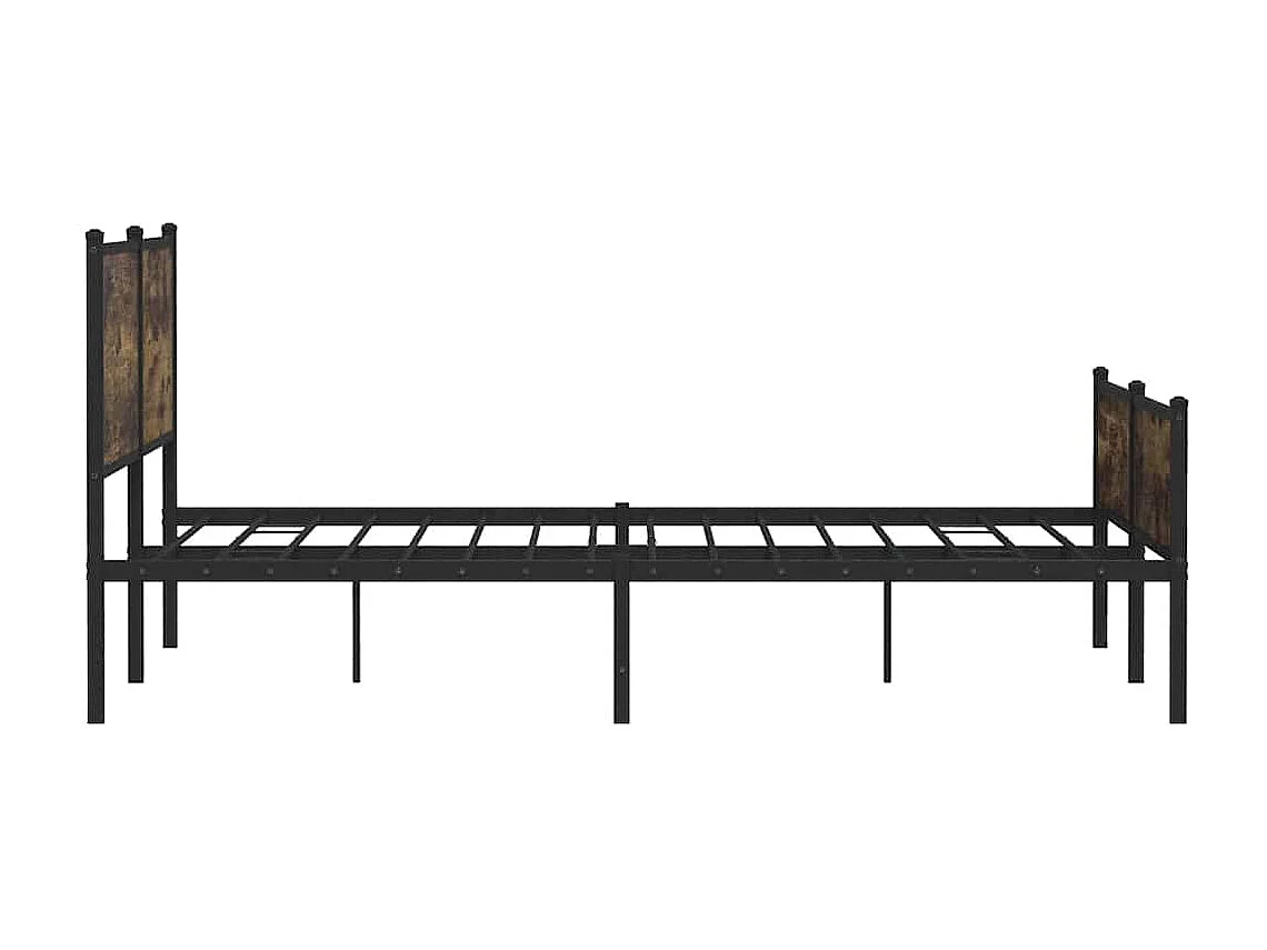 Metallbett ohne Matratze Räuchereiche 200x200 cm