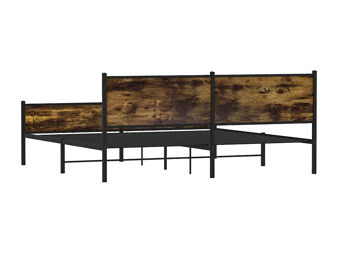 Metallbett ohne Matratze Räuchereiche 200x200 cm