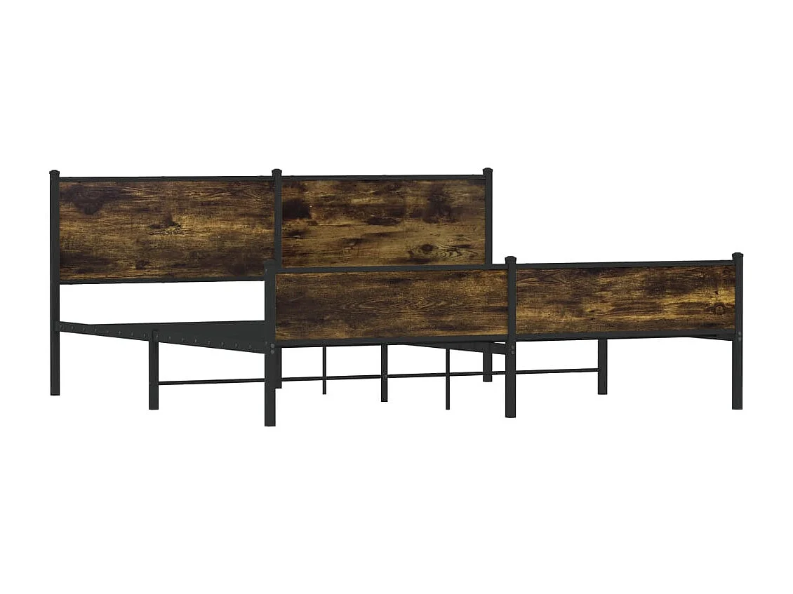 Cadre de lit en métal sans matelas chêne fumé 200x200 cm