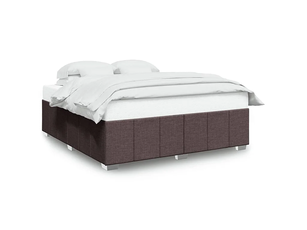 Bedframe zonder matras stof donkerbruin 200x200 cm