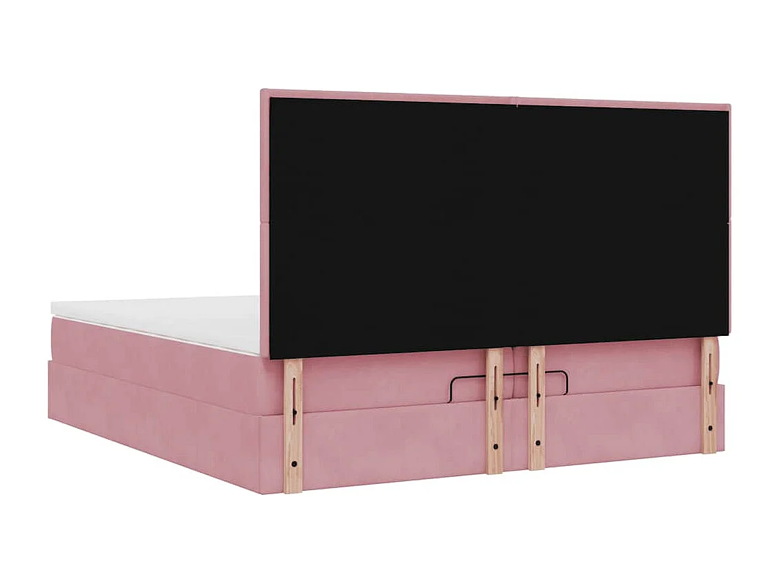 Ottoman bed met matrassen en LED's 200x200cm fluweel roze
