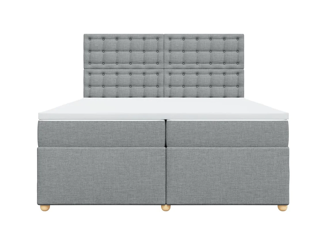 Boxspringbett mit Matratze Hellgrau 200x200 cm Stoff