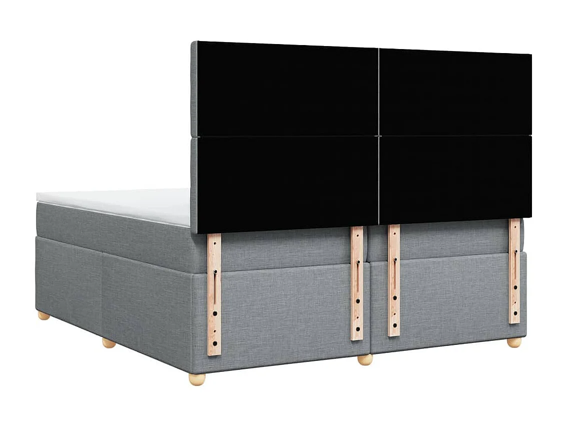 Boxspringbett mit Matratze Hellgrau 200x200 cm Stoff