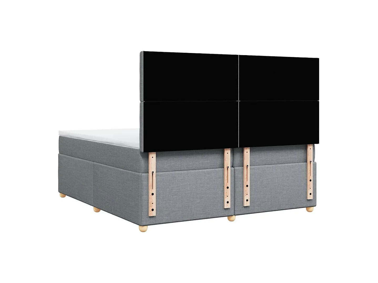 Boxspringbett mit Matratze Hellgrau 200x200 cm Stoff