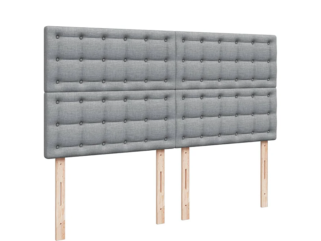 Cama com molas/colchão 200x200 cm tecido cinza-claro