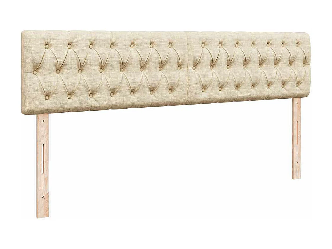 Struttura Letto Pouf con Materassi Crema 200x200 cm in Tessuto