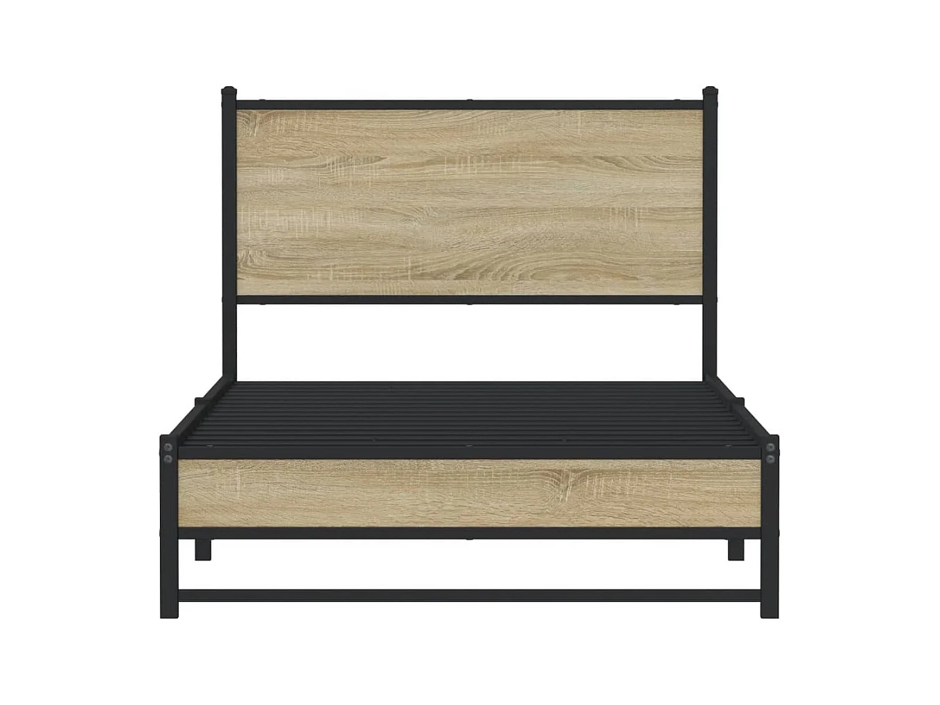 Cadre de lit en métal sans matelas chêne sonoma 107x203 cm