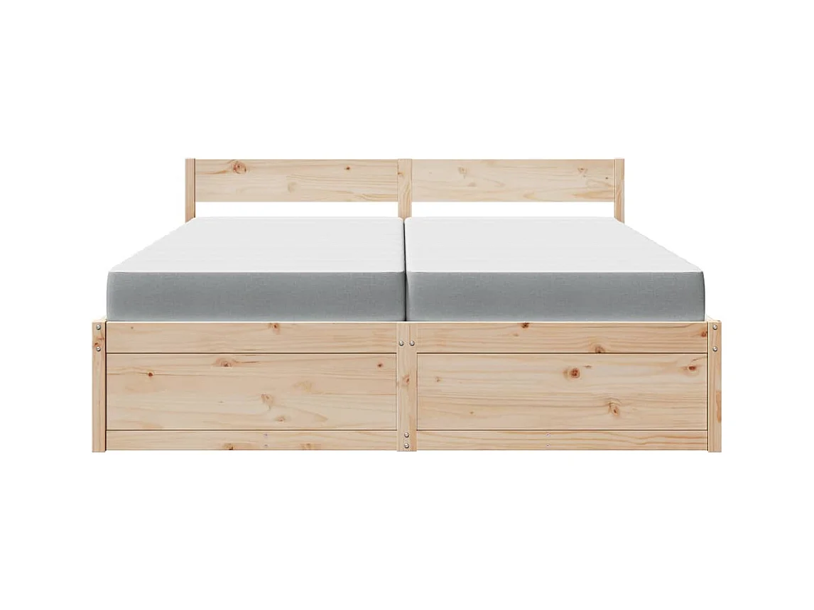 Bed met lades en matras massief grenenhout 200x200 cm