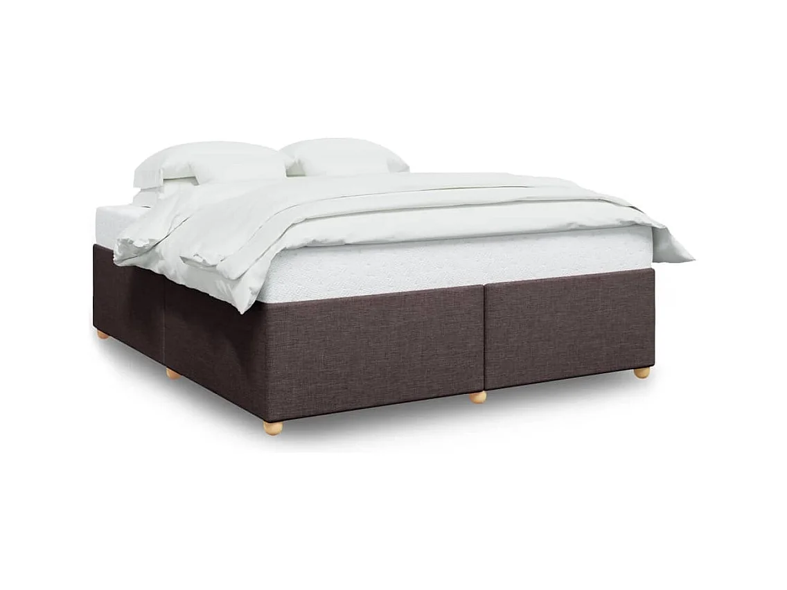Cadre de lit sans matelas marron foncé 200x200 cm tissu