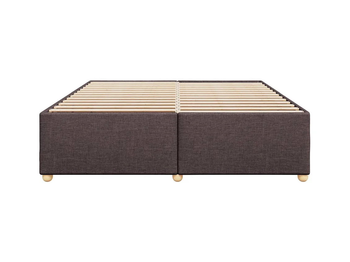 Cadre de lit sans matelas marron foncé 200x200 cm tissu