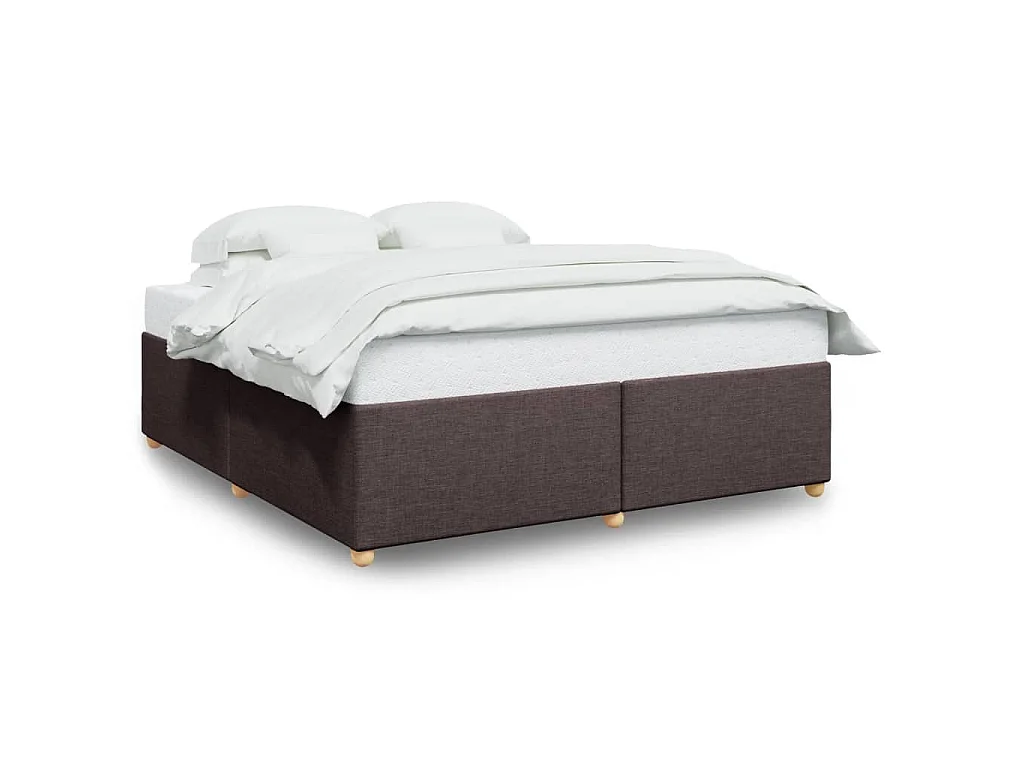 Bedframe zonder matras stof donkerbruin 200x200 cm
