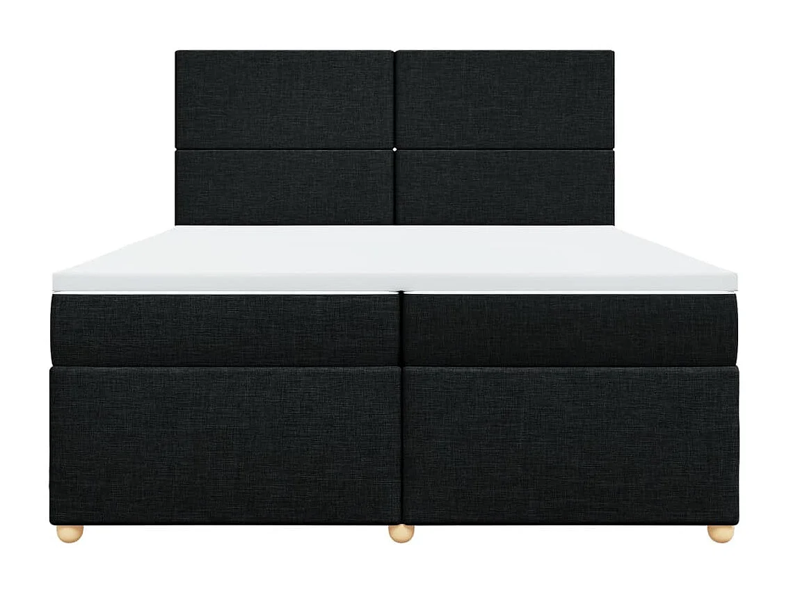 Cama box spring con colchón tela negro 200x200 cm