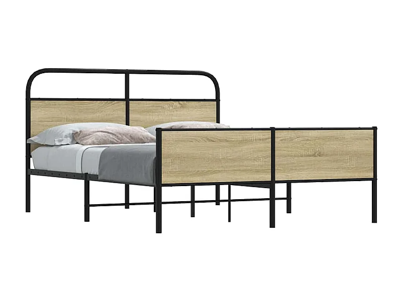 Metallbett ohne Matratze Sonoma-Eiche 150x200 cm