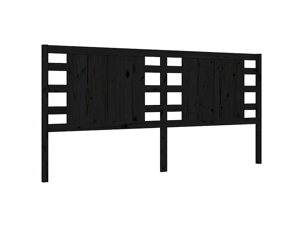 Massivholzbett mit Kopfteil Schwarz 200x200 cm