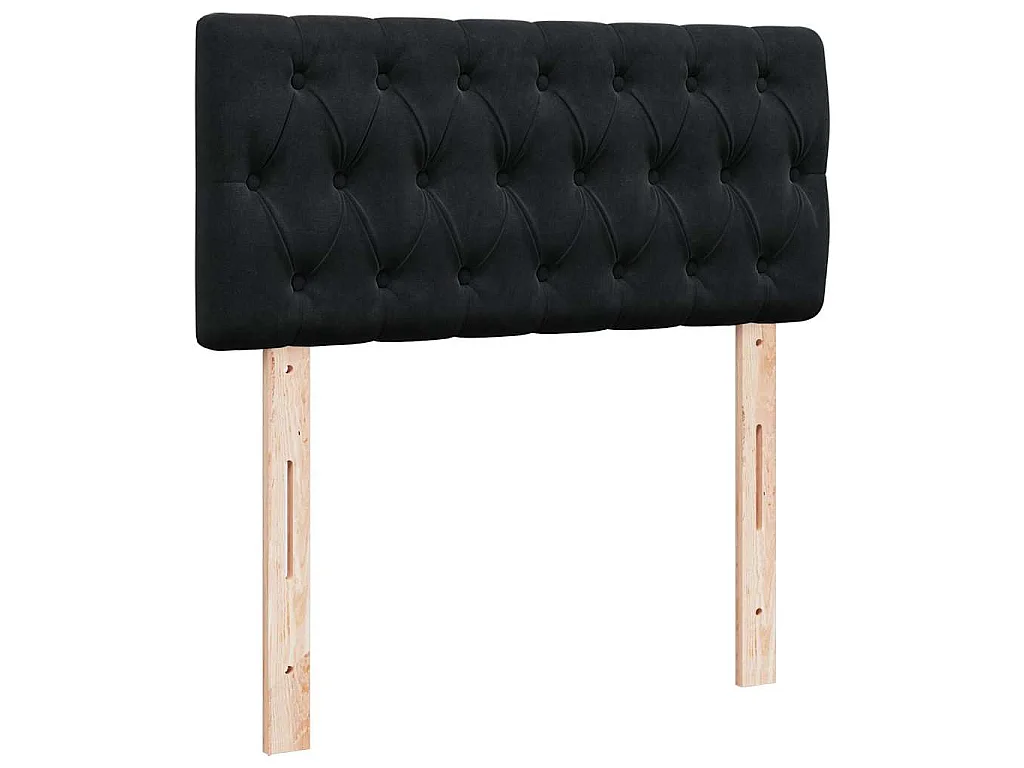 Struttura Letto Pouf con Materassi Nero 200x200 cm Velluto