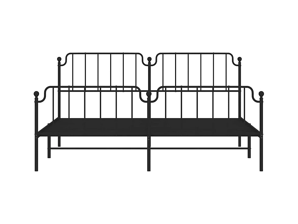Bedframe met hoofd- en voeteneinde metaal zwart 193x203 cm