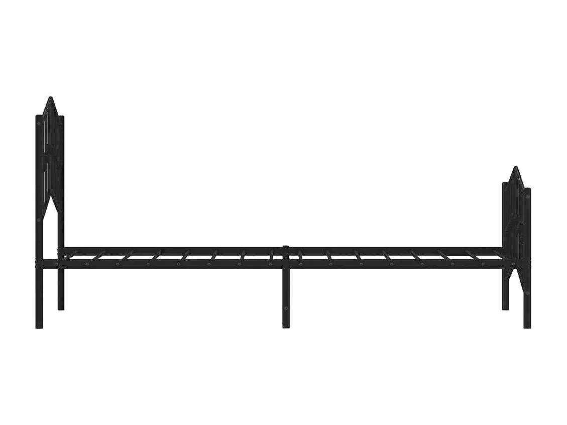 Cadre de lit métal sans matelas avec pied de lit noir 107x203cm