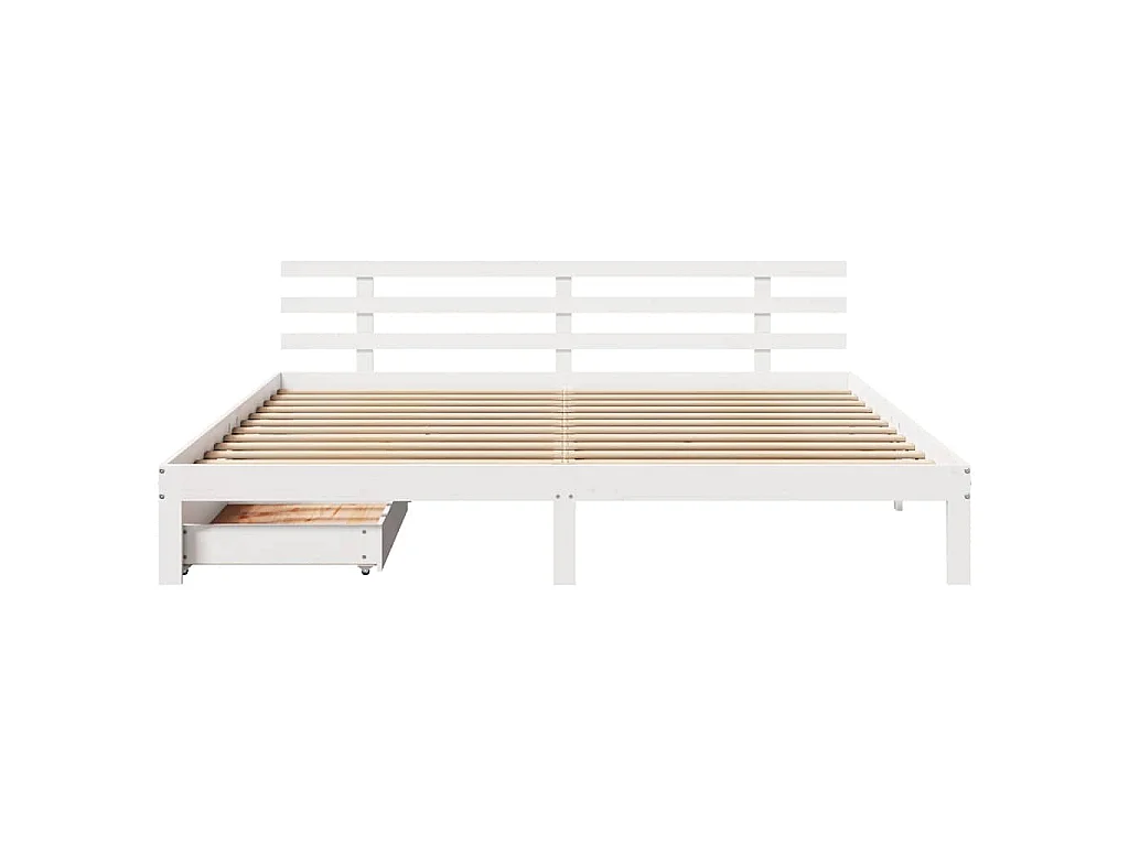 Estructura de cama con cajones madera maciza de pino 200x200 cm
