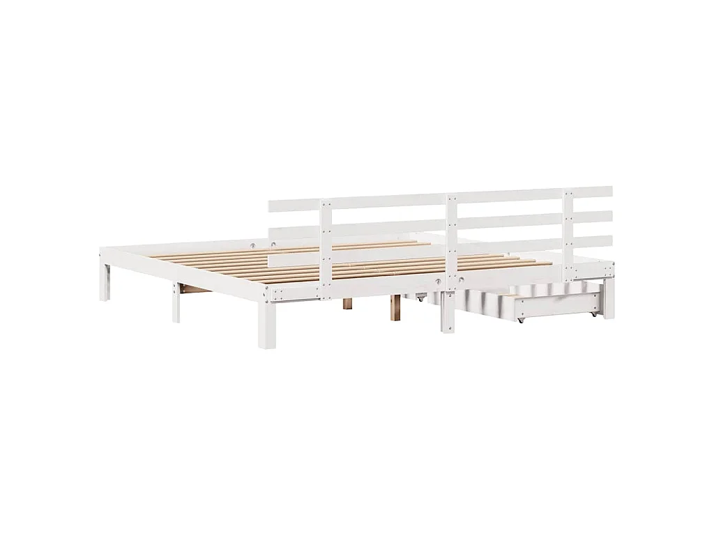 Estructura de cama con cajones madera maciza de pino 200x200 cm