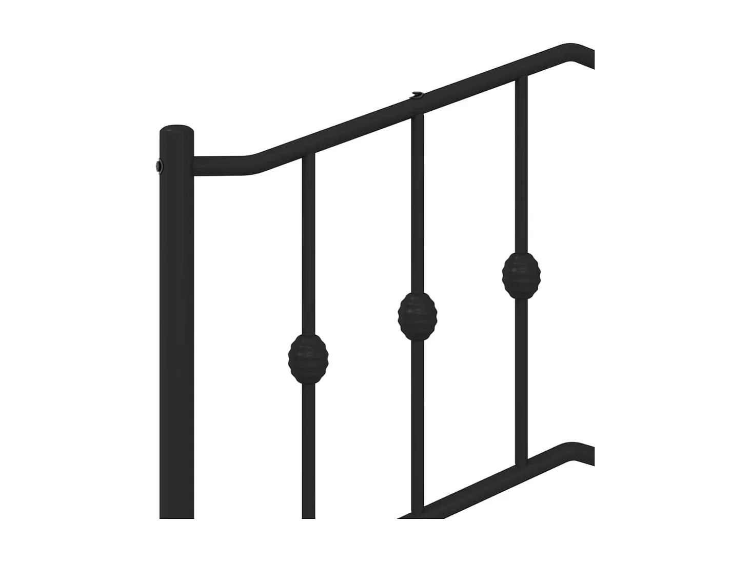 Bedframe met hoofdbord metaal zwart 107x203 cm