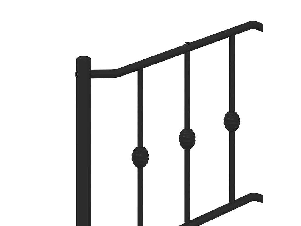 Cadre de lit métal sans matelas avec tête de lit noir 107x203cm