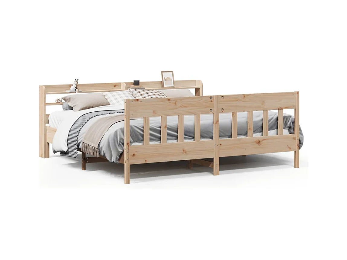 Cadre de lit sans matelas 200x200 cm bois massif de pin