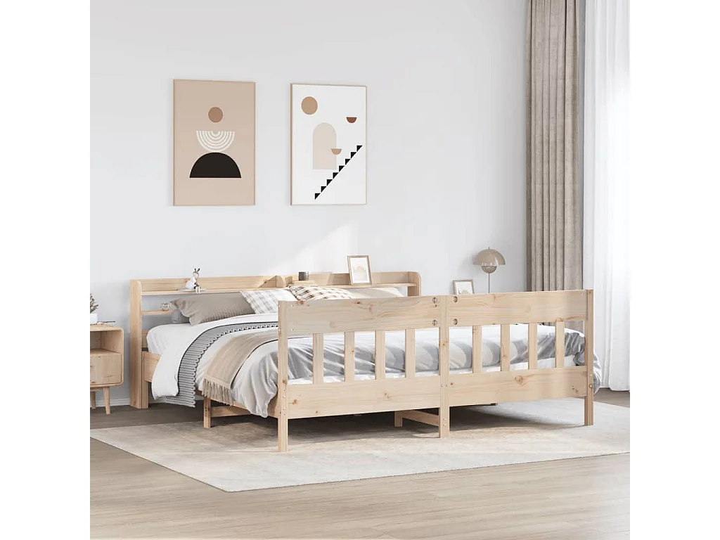 Cadre de lit sans matelas 200x200 cm bois massif de pin